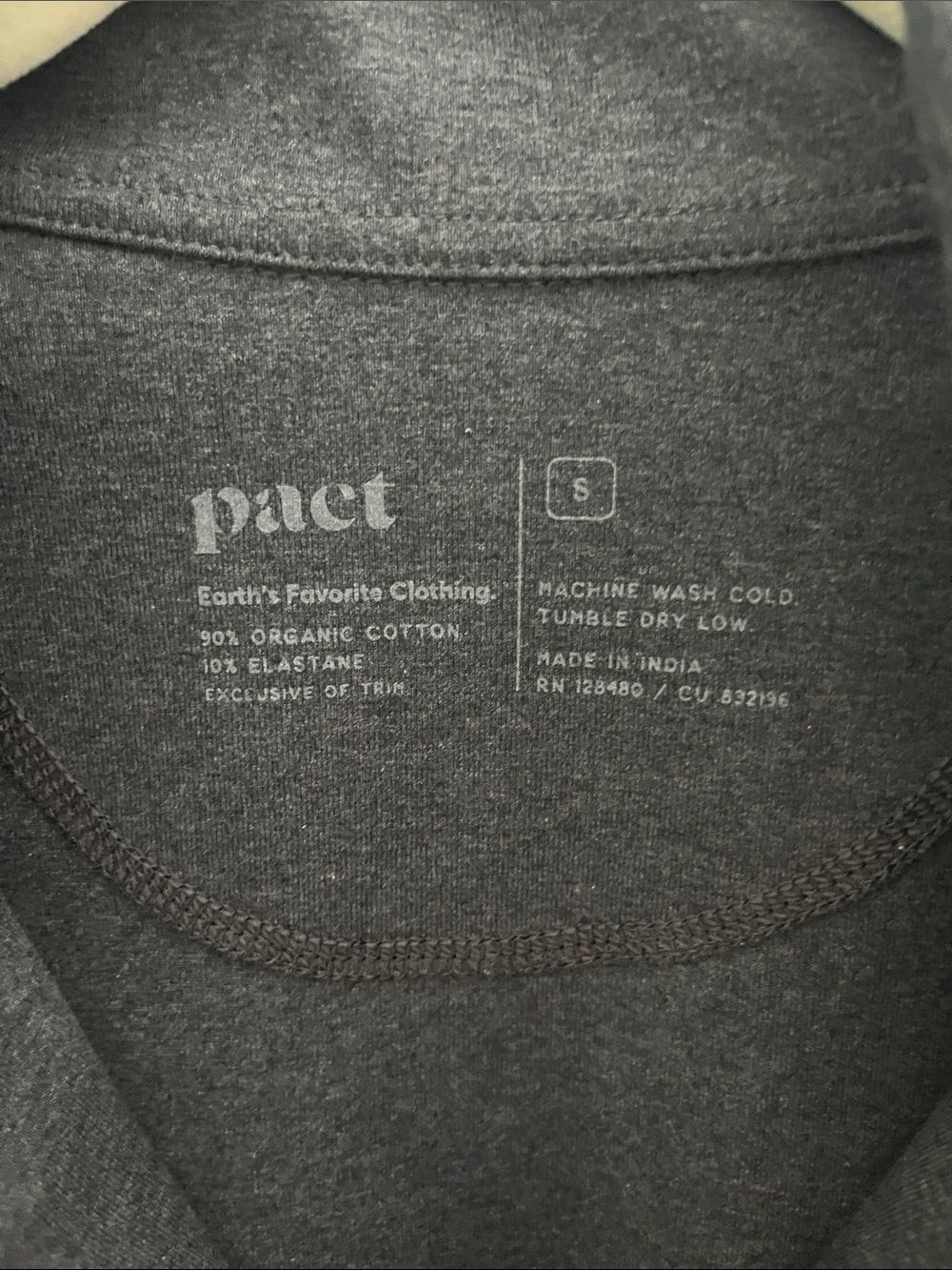 Pact Organic Dark Gray Zip Up Jacket - Picture 3 of 5